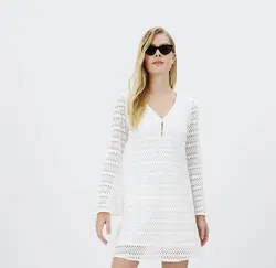 پیراهن کوتاه زنانه سفید تیره استرادیواریوس