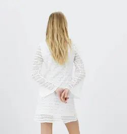 پیراهن کوتاه زنانه سفید تیره استرادیواریوس