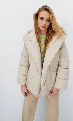 کاپشن پافر زنانه وانیلی استرادیواریوس