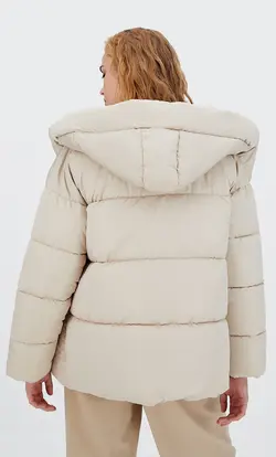 کاپشن پافر زنانه وانیلی استرادیواریوس