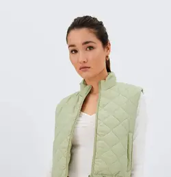 کاپشن پافر زنانه خاکی استرادیواریوس