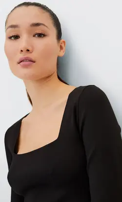 پیراهن بافت زنانه مشکی استرادیواریوس