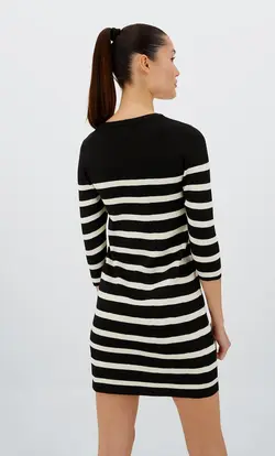 پیراهن بافت زنانه مشکی استرادیواریوس