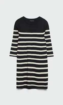 پیراهن بافت زنانه مشکی استرادیواریوس