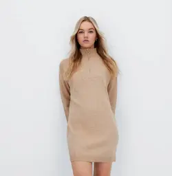 پیراهن بافت زنانه بژ استرادیواریوس