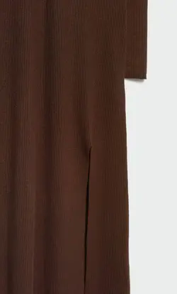 پیراهن بافت زنانه قهوه ای استرادیواریوس