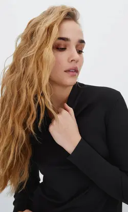 پیراهن بافت زنانه مشکی استرادیواریوس