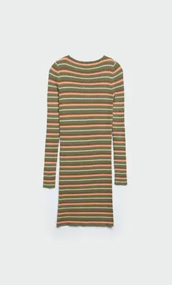 پیراهن بافت زنانه خاکی استرادیواریوس