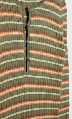 پیراهن بافت زنانه خاکی استرادیواریوس