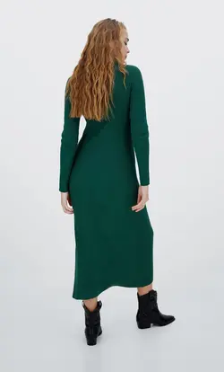 پیراهن بافت زنانه سبز تیره استرادیواریوس