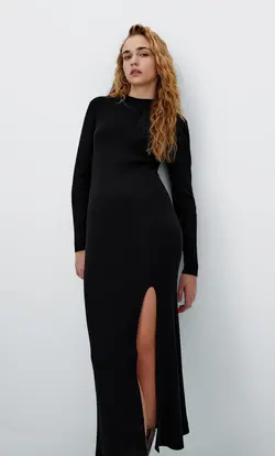 پیراهن بافت زنانه مشکی استرادیواریوس