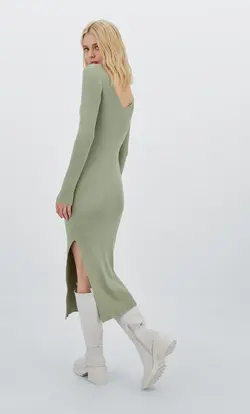 پیراهن بافت زنانه سبز استرادیواریوس