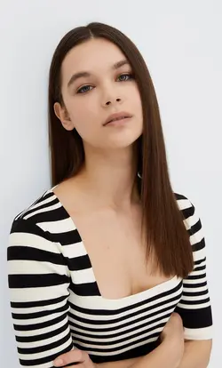 پیراهن بافت زنانه مشکی استرادیواریوس