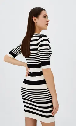 پیراهن بافت زنانه مشکی استرادیواریوس