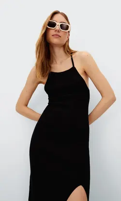 پیراهن بافت زنانه مشکی استرادیواریوس