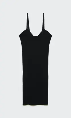 پیراهن بافت زنانه مشکی استرادیواریوس