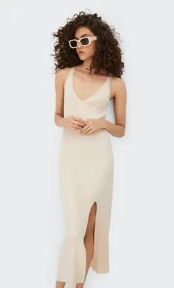 پیراهن بافت زنانه بژ استرادیواریوس