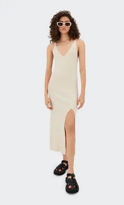 پیراهن بافت زنانه بژ استرادیواریوس