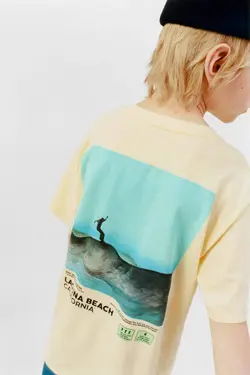 تی شرت پسرانه زرد زارا