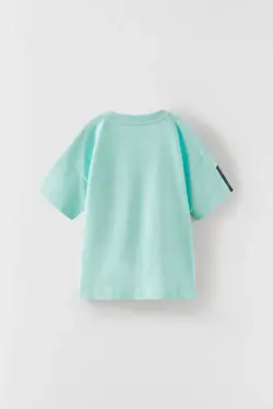 تی شرت پسرانه فیروزه ای زارا