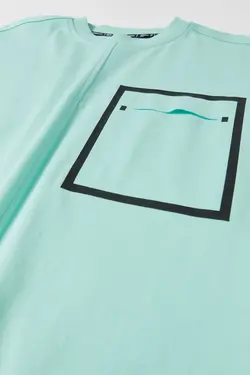 تی شرت پسرانه فیروزه ای زارا