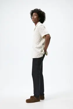 پیراهن آستین کوتاه مردانه سفید تیره زارا