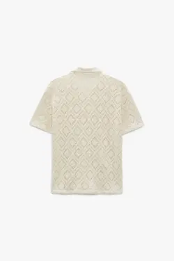 پیراهن آستین کوتاه مردانه سفید تیره زارا