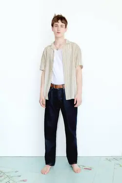 پیراهن آستین کوتاه مردانه بژ زارا