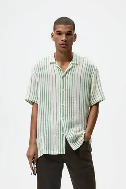 پیراهن آستین کوتاه مردانه سبز زارا