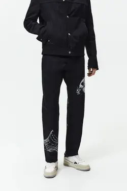 شلوار جین ریلکس فیت مردانه مشکی زارا