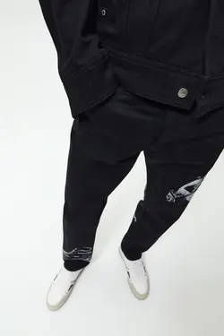 شلوار جین ریلکس فیت مردانه مشکی زارا