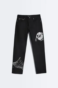 شلوار جین ریلکس فیت مردانه مشکی زارا