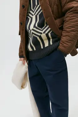 شلوار کتان مردانه سرمه ای زارا