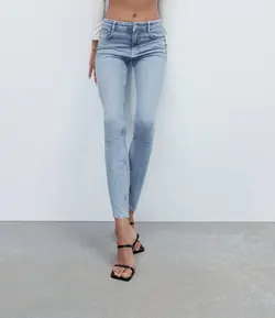 شلوار جین جذب زنانه آبی زارا