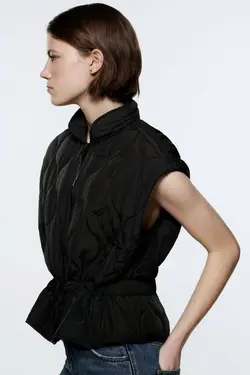 کاپشن پافر کوتاه زنانه مشکی زارا