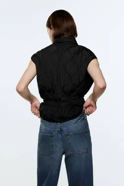 کاپشن پافر کوتاه زنانه مشکی زارا