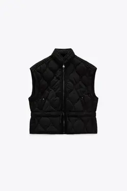 کاپشن پافر کوتاه زنانه مشکی زارا