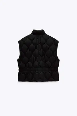 کاپشن پافر کوتاه زنانه مشکی زارا