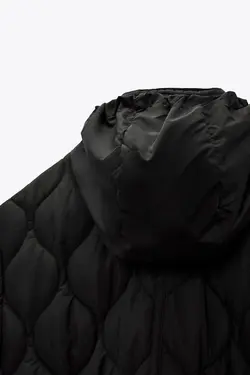 کاپشن پافر کوتاه زنانه مشکی زارا