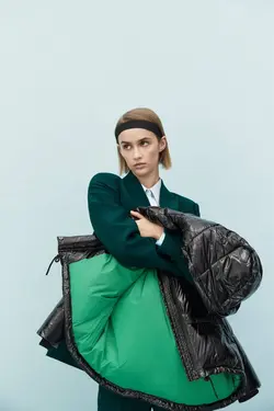 کاپشن پافر کوتاه زنانه مشکی زارا