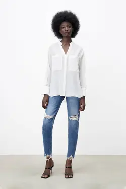 شومیز زنانه سفید زارا