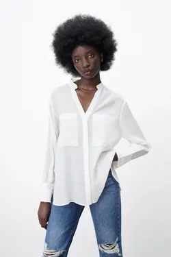 شومیز زنانه سفید زارا