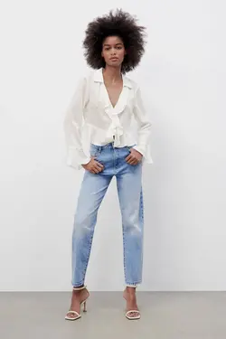 بلوز زنانه سفید تیره زارا