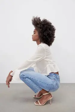 بلوز زنانه سفید تیره زارا