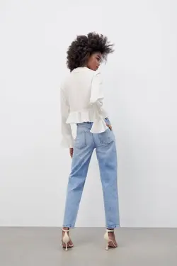 بلوز زنانه سفید تیره زارا