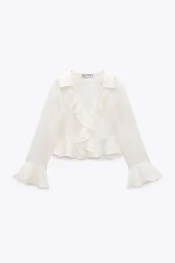 بلوز زنانه سفید تیره زارا