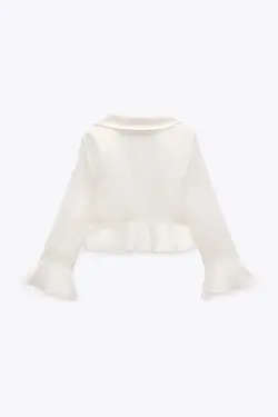 بلوز زنانه سفید تیره زارا