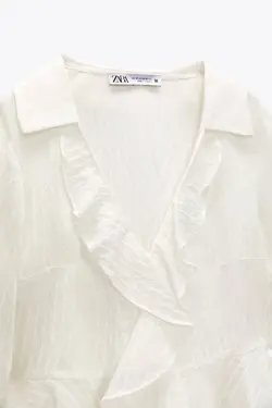 بلوز زنانه سفید تیره زارا