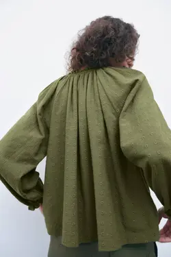 بلوز زنانه خاکی زارا