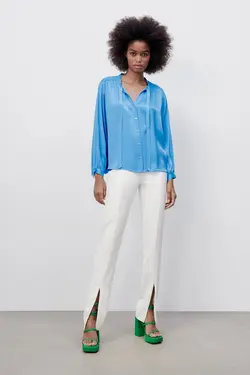 بلوز زنانه آبی زارا